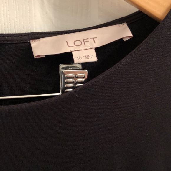 LOFT Black Floral Midi Dress - Picture 7 of 7